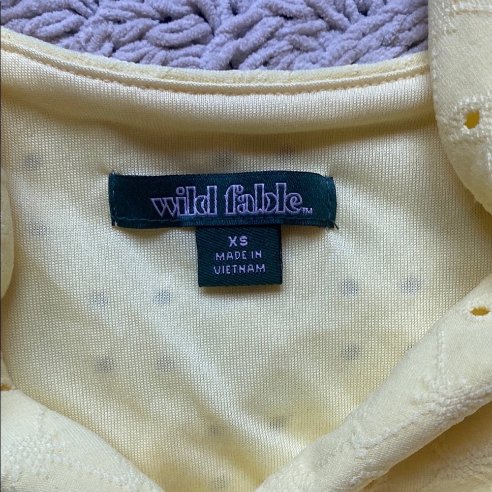 Wild Fable - Butter Yellow Eyelet Sundress w/ Adjustable Straps - Picture 3 of 5